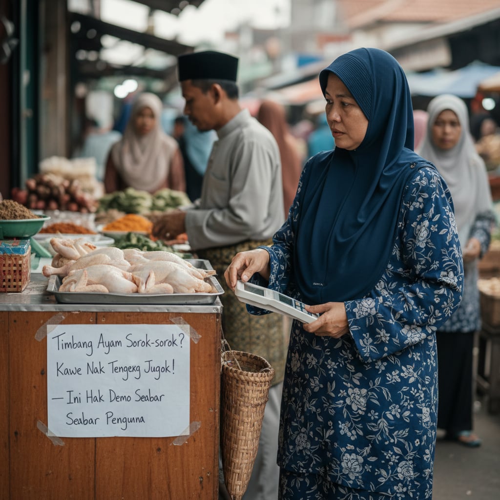 Gambar utama citer: Timbang Ayam Sorok-sorok? Kawe Nak Tengok Jugok! — Ini Hak Demo Sebagai Pengguna