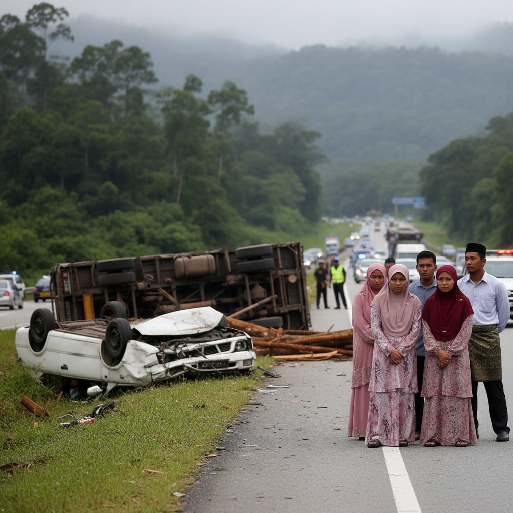 Gambar utama citer: Nahas Lebuhraya Karak: Empat Sekeluarga Terkorban Dirempuh Treler, Pemandu Ada 15 Saman!